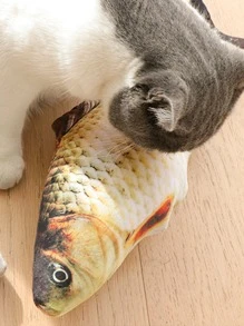 1 件红色仿真鲤鱼玩具，适合猫爱好者和猫妈妈喜爱（仅供猫/狗爱好者礼物和狗/猫妈妈爱宠物使用） - 彩色 - 查看 2