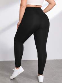 SHEIN EZwear Quần lót kích thước lớn màu trơn Giải trí - màu đen - Xem 2