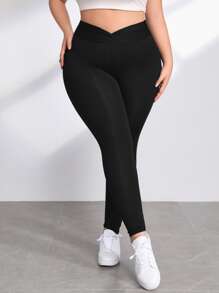 SHEIN EZwear Quần lót kích thước lớn màu trơn Giải trí - màu đen - Xem 5