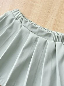 嬰兒條紋針織背心上衣和百褶半身裙 - 彩色 - 查看 5