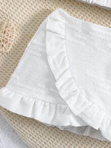 Bộ đồ Em bé Bất đối xứng Xù Trọn gói màu trơn - trắng - Xem 5