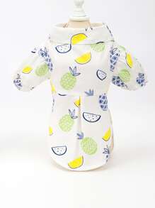 1 chiếc áo sơ mi thú cưng họa tiết trái cây - màu xanh lá - Xem 1