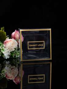 2 piezas Caja de regalo con estampado de letra transparente - transparente - Ver 4