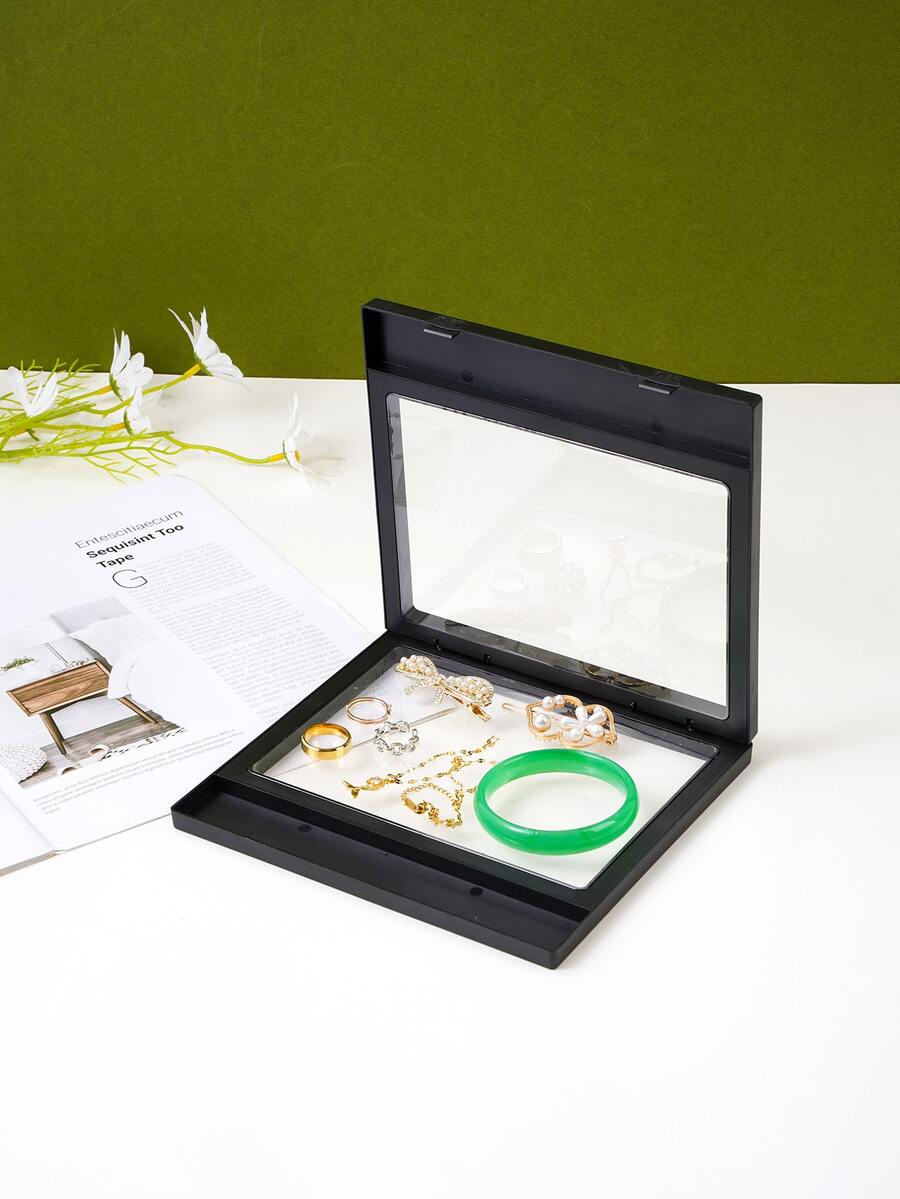 1 pieza Caja de almacenamiento de joya transparente - Negro - Ver 1