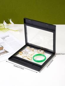 1 pieza Caja de almacenamiento de joya transparente - Negro - Ver 4