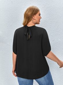 SHEIN Privé Blusa unicolor de manga murciélago