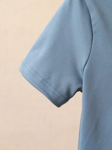 Boys Letter Graphic Tee & Shorts - Dusty Blue - View 6