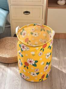 Flower Print Laundry Basket - Multicolor - View 3