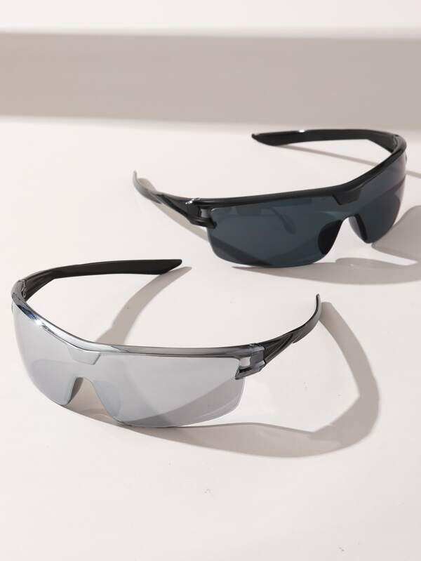 2pairs Wrap Around Fashion Glasses Y2K Black Shades SHEIN USA