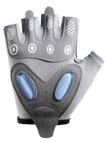 1pair Mesh Half-finger Cycling Gloves - Black - View 2