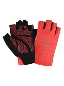 1pair Mesh Half-finger Sports Gloves - Red - View 1