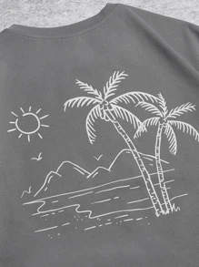 Manfinity VCAY Tops Nam Nhiệt đới Giải trí - Xám - Xem 2