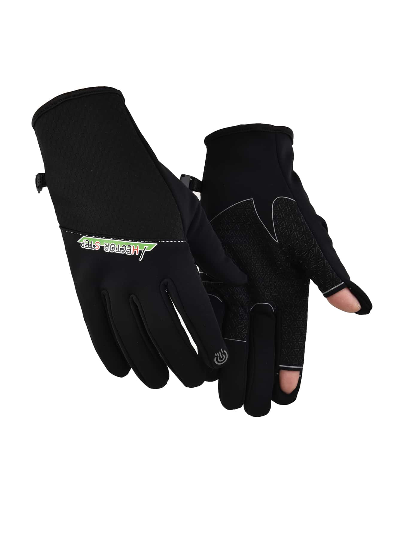 Hector step 1pair Windproof Sports Gloves - Black - View 1