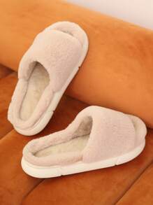 Minimalist Fluffy Bedroom Slippers - Apricot - View 3