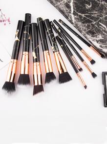 10pcs Marble Pattern Makeup Brush With Storage Bag,Brush Set,Makeup Brush Kit,Make Up Brush Set,Make Up Set Complete,Makeup Brush Set,Complete Makeup Kit,Brush Kit,Brushes Makeup Set,Makeup Gift Set,Set - Black - View 2