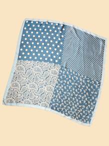 Hombres Pañuelo con estampado de paisley - Azul - Ver 2