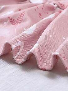 Niñas Vestido con estampado de conejo bajo con fruncido - Rosa - Ver 6