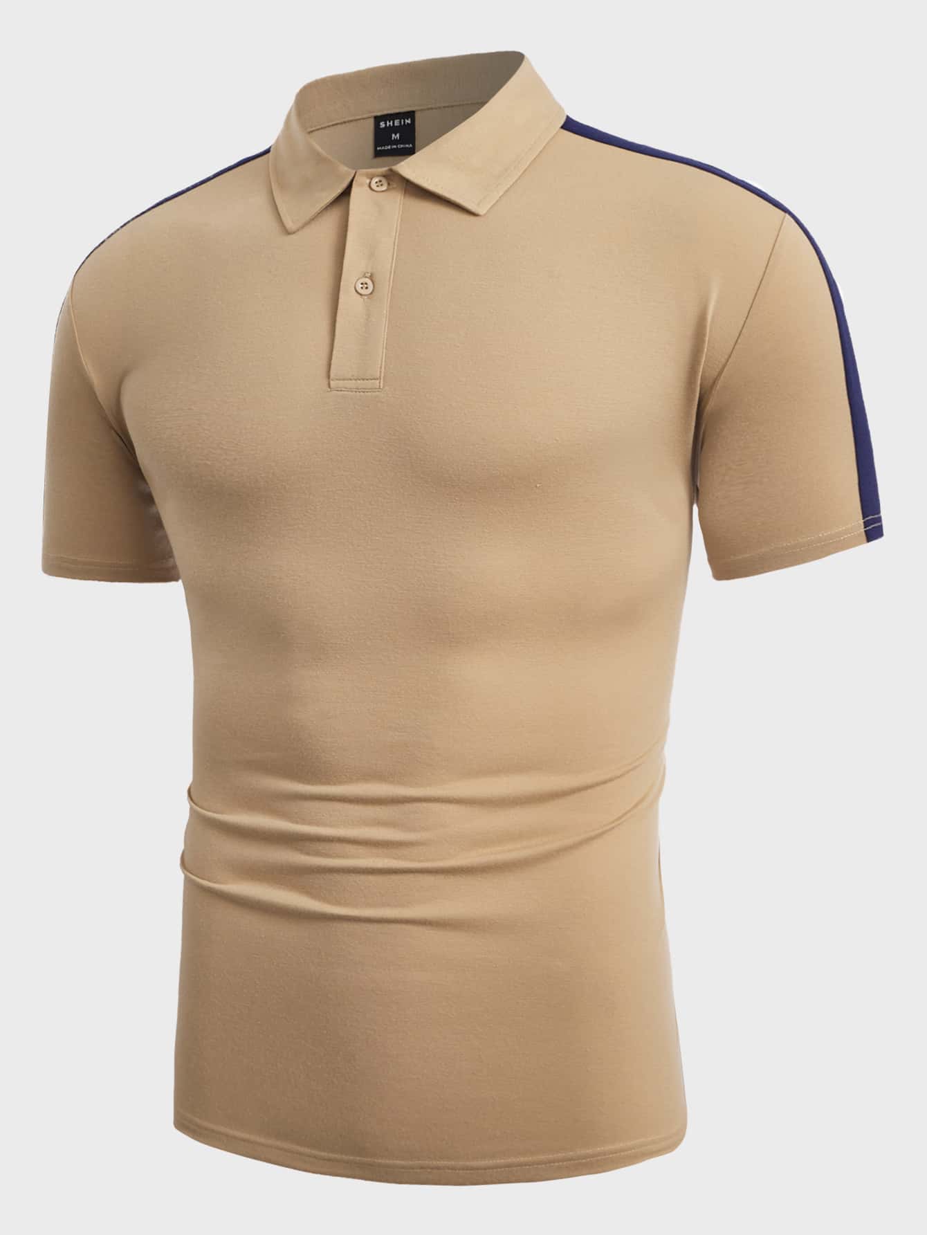 Manfinity Men Contrast Side Seam Polo Shirt