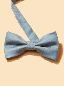 1pc Men's Casual Solid Color Woven Necktie - Blue - View 1