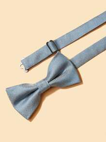 1pc Men's Casual Solid Color Woven Necktie - Blue - View 2