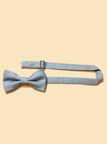 1pc Men's Casual Solid Color Woven Necktie - Blue - View 3