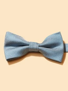 1pc Men's Casual Solid Color Woven Necktie - Blue - View 4