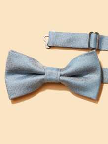 1pc Men's Casual Solid Color Woven Necktie - Blue - View 5