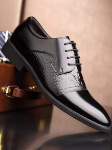 Men's Leather Shoes - Black - View 1