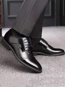 Men's Leather Shoes - Black - View 4