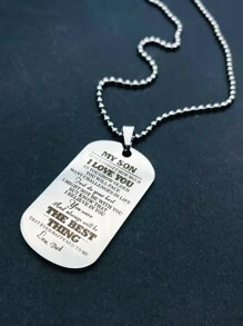 Men Slogan Graphic Geometric Charm Necklace - Multicolor - View 2