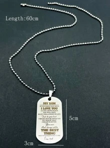 Men Slogan Graphic Geometric Charm Necklace - Multicolor - View 3