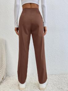 SHEIN EZwear 素色高腰蘿蔔褲