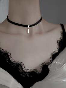Geo Charm Choker - Black - View 2