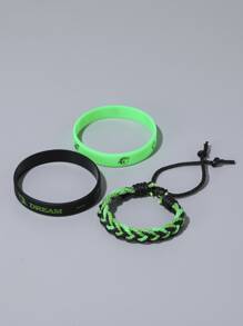 3入組男士字母圖案手環 - 彩色 - 查看 2