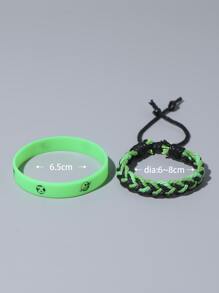 3入組男士字母圖案手環 - 彩色 - 查看 4