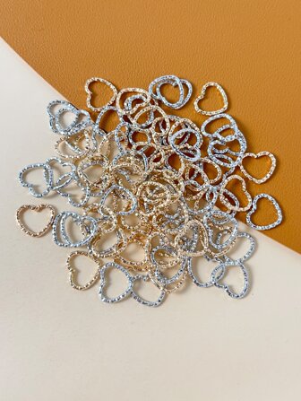 100pcs Heart Jump Ring/ Split Ring For Jewelry Making And Necklace Repair Valentines