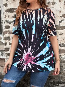 SHEIN Holidaya Camiseta con estampado de dibujo de cuello redondo - Negro - Ver 5