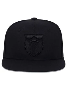 Men Figure Embroidery Decor Hip Hop Cap For Daily Life and Outdoor - Black - View 4