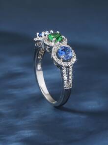 Anillo zirconia cúbica - Multicolor - Ver 2