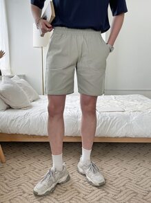 DAZY Men Slant Pocket Shorts - Khaki - View 1