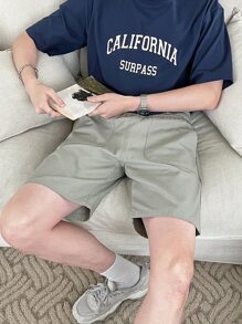 DAZY Men Slant Pocket Shorts - Khaki - View 3