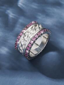 Cubic Zirconia Decor Ring - Multicolor - View 2