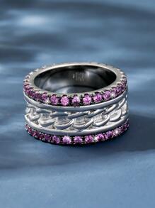 Cubic Zirconia Decor Ring - Multicolor - View 3