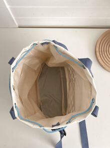 Men Plaid Pattern Tote Bag Beach Bag Shopping Bag Reusable Bag Duffle Bag for Travel and Work - Beige - View 4