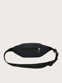 Men Letter Patch Decor Waist Bag Chest Bag - Black - View 6