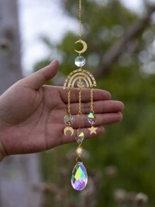 1pc Star & Moon Design Wall Hanging - Multicolor - View 2