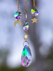 1pc Star & Moon Design Wall Hanging - Multicolor - View 3