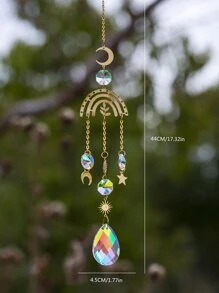 1pc Star & Moon Design Wall Hanging - Multicolor - View 4