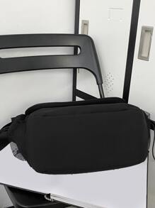 Hombres Bolso de mensajero con diseño de parche de letra - Negro - Ver 4