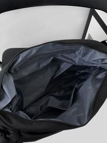 Hombres Bolso de mensajero con diseño de parche de letra - Negro - Ver 7